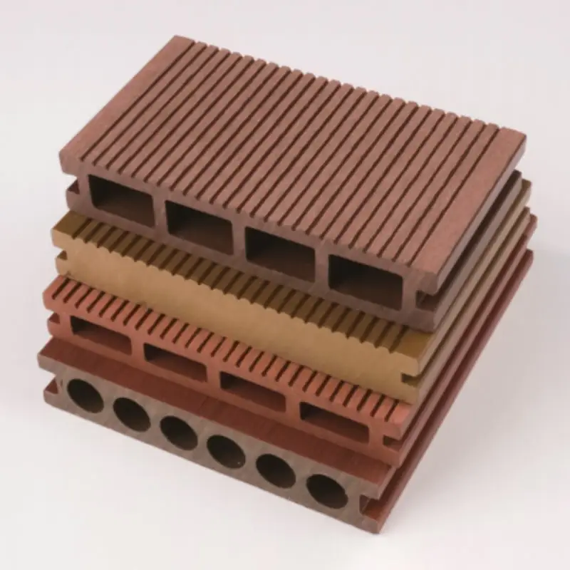 Decking WPC Solid Lubang Persegi/Lubang Bulat Luar Ruangan