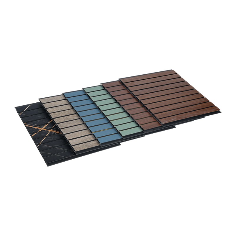 Pelapis Dinding Ruang Tamu Panel Dinding Besar PVC Beralur Interior